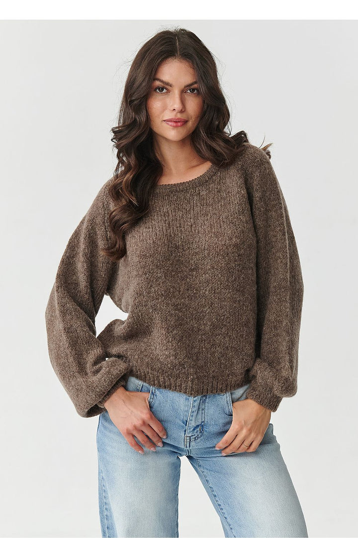 Damen Strickpullover aus Mohair-Wollmix | Flauschiger Pullover mit Rundhalsausschnitt und klassischem Schnitt für kalte Tage