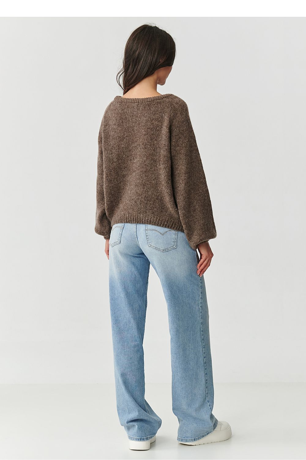 Damen Strickpullover aus Mohair-Wollmix | Flauschiger Pullover mit Rundhalsausschnitt und klassischem Schnitt für kalte Tage
