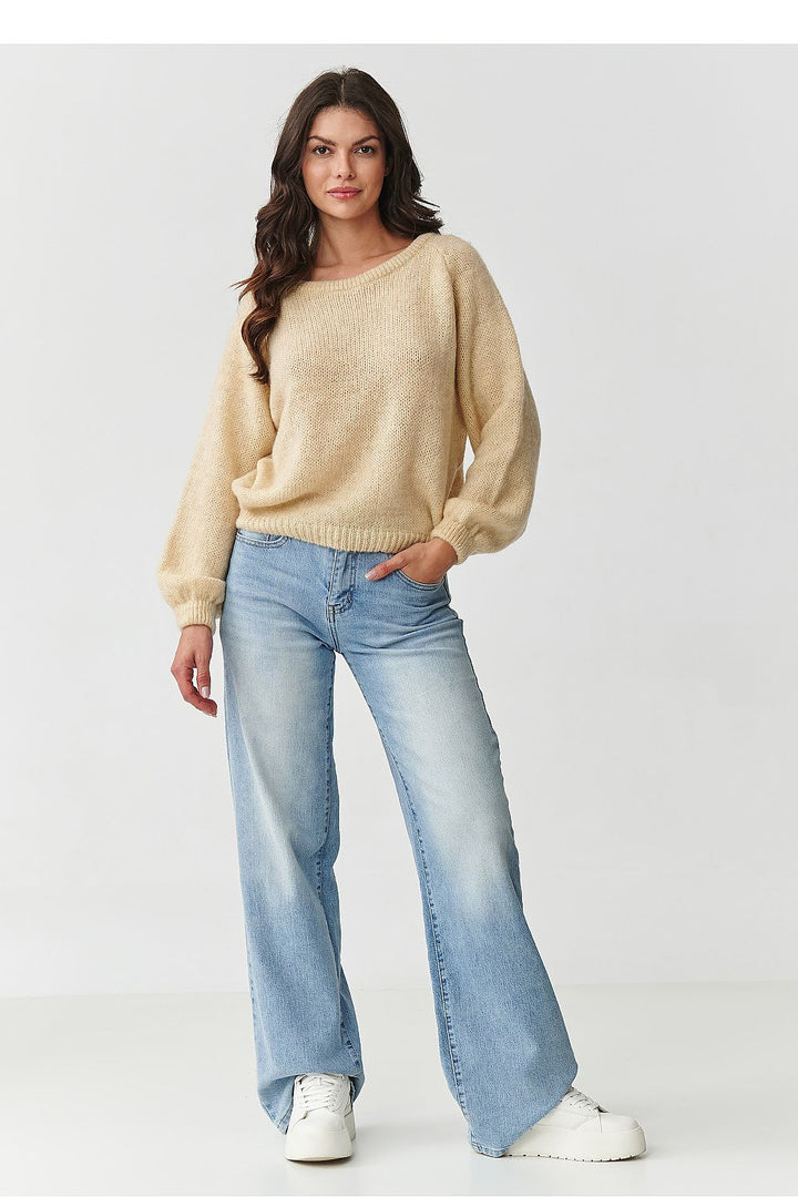 Damen Strickpullover aus Mohair-Wollmix | Flauschiger Pullover mit Rundhalsausschnitt und klassischem Schnitt für kalte Tage