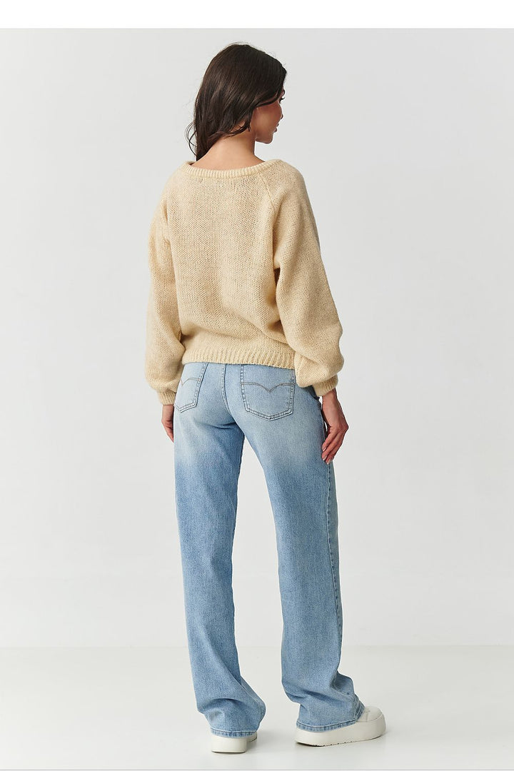 Damen Strickpullover aus Mohair-Wollmix | Flauschiger Pullover mit Rundhalsausschnitt und klassischem Schnitt für kalte Tage