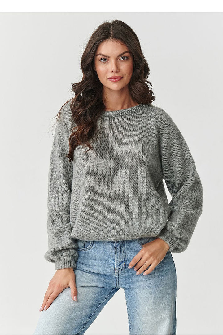 Damen Strickpullover aus Mohair-Wollmix | Flauschiger Pullover mit Rundhalsausschnitt und klassischem Schnitt für kalte Tage
