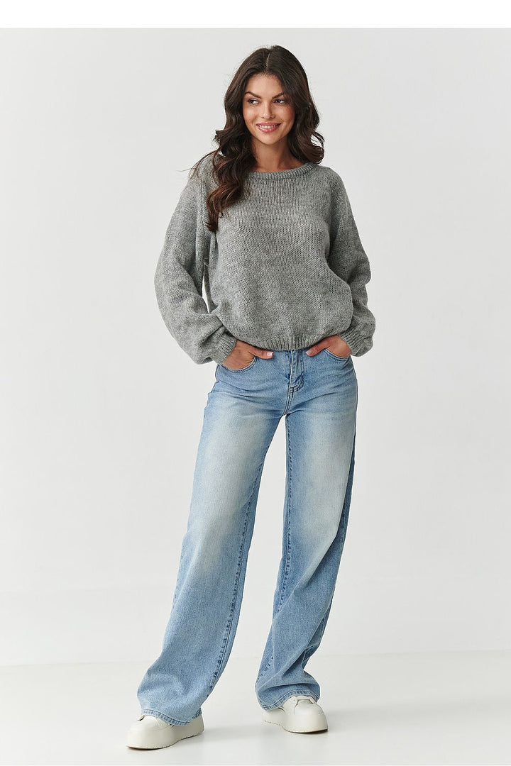 Damen Strickpullover aus Mohair-Wollmix | Flauschiger Pullover mit Rundhalsausschnitt und klassischem Schnitt für kalte Tage