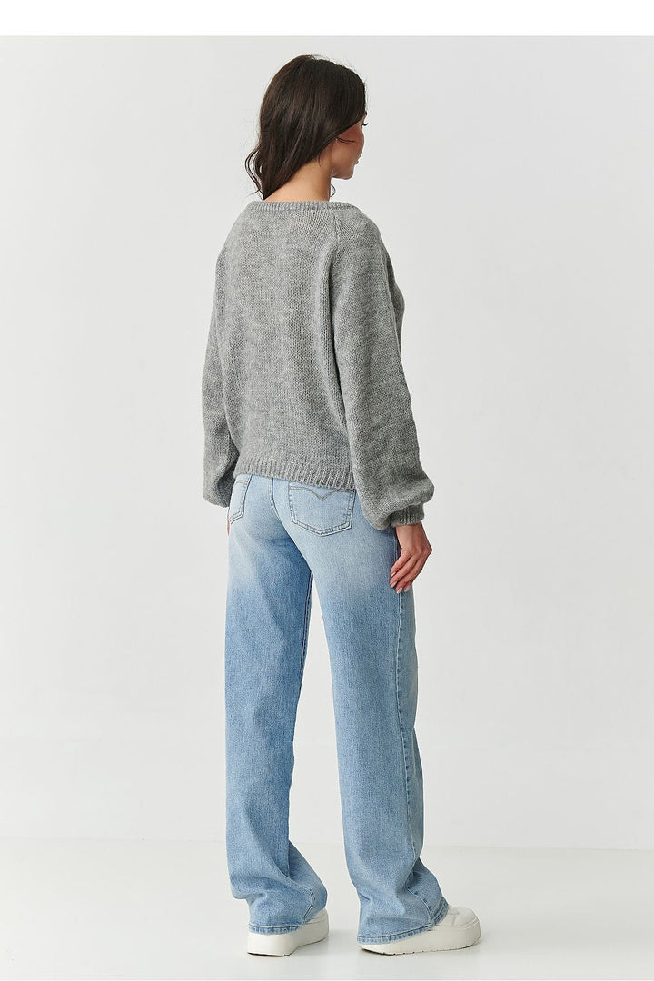 Damen Strickpullover aus Mohair-Wollmix | Flauschiger Pullover mit Rundhalsausschnitt und klassischem Schnitt für kalte Tage