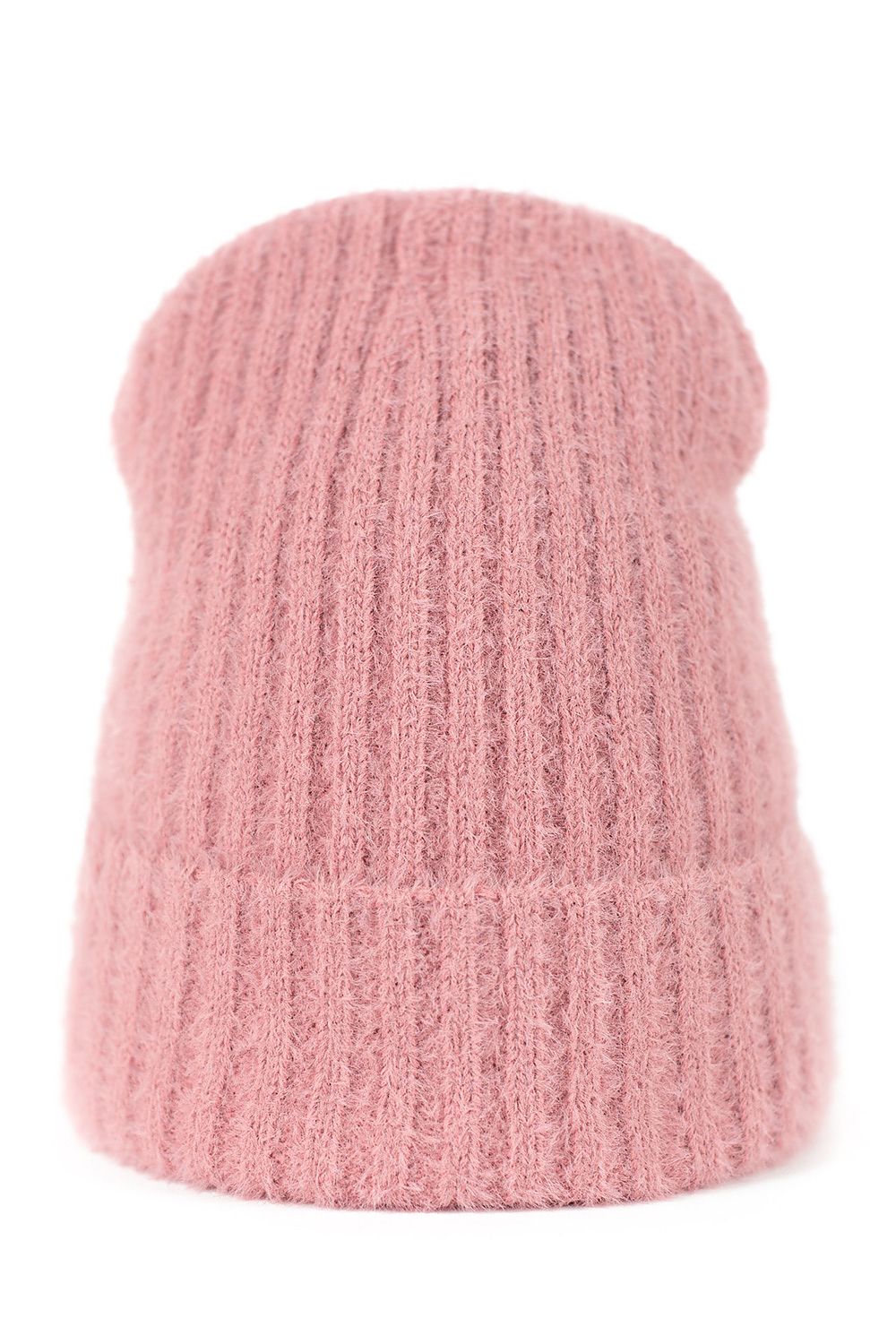 Flauschige Wintermütze mit Umschlag | Elastische Beanie mit weicher Oberfläche und Platz für hochgesteckte Haare | Aus Polen