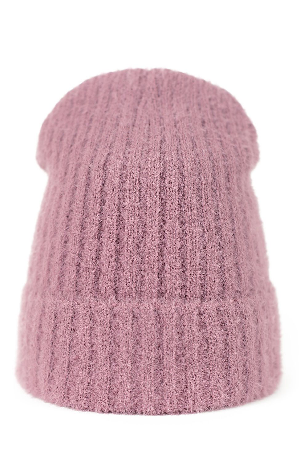 Flauschige Wintermütze mit Umschlag | Elastische Beanie mit weicher Oberfläche und Platz für hochgesteckte Haare | Aus Polen