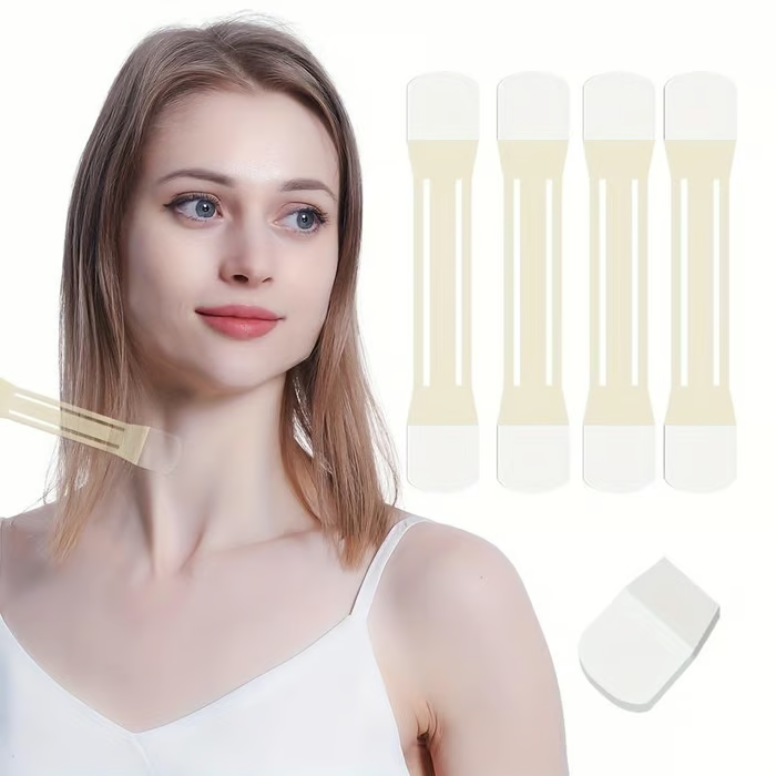 GlowLift Pro Lifting-Tape für Hals &amp; Kieferlinie – sofort straffer Look | Unsichtbar unter Haar/Kleidung | Schweißresistent, hautfreundlich