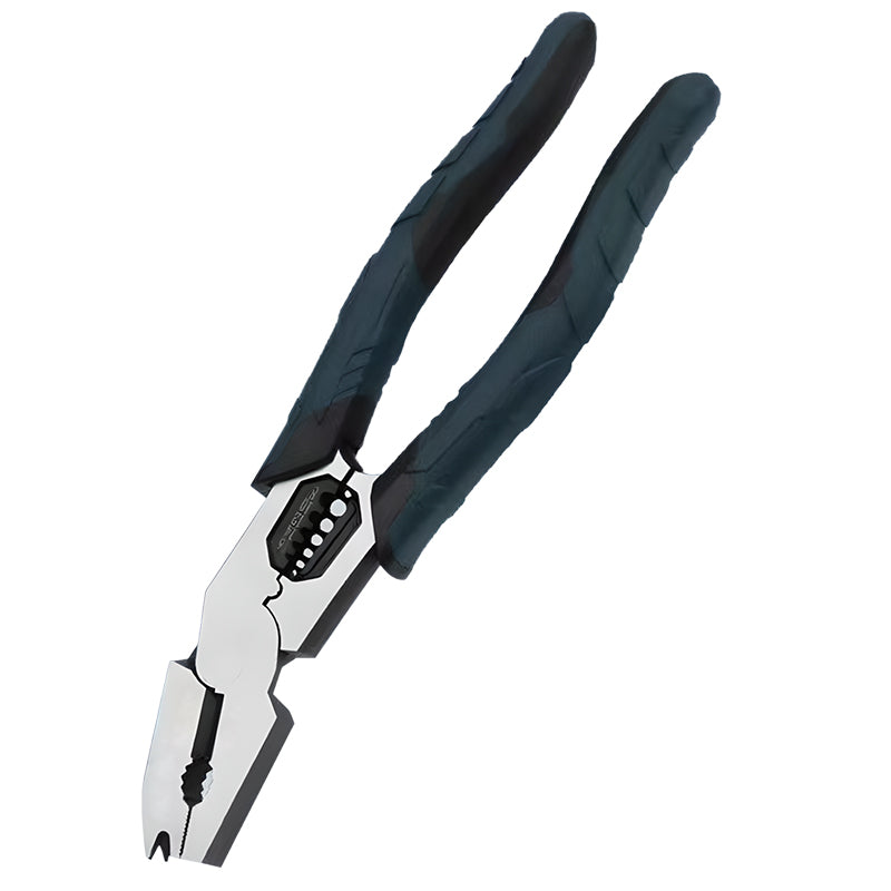 Pince à dénuder 3-en-1 avec fonction sertissage | Dénuder, couper et sertir | Précise, durable en acier chrome-vanadium | 23 cm