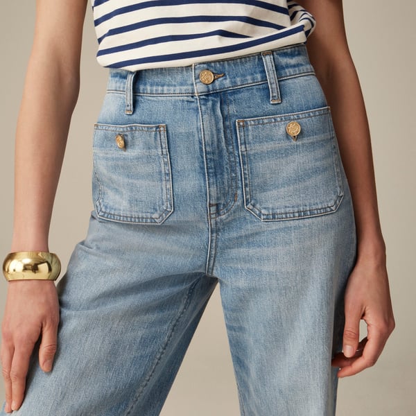 Damen High-Waist Schlaghose aus Stretch-Denim | Figurformend &amp; Beinverlängernd | Weites Bein in Petite, Regular &amp; Tall