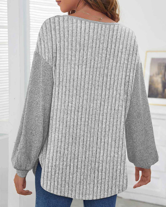 Annika | Top casual a righe coste