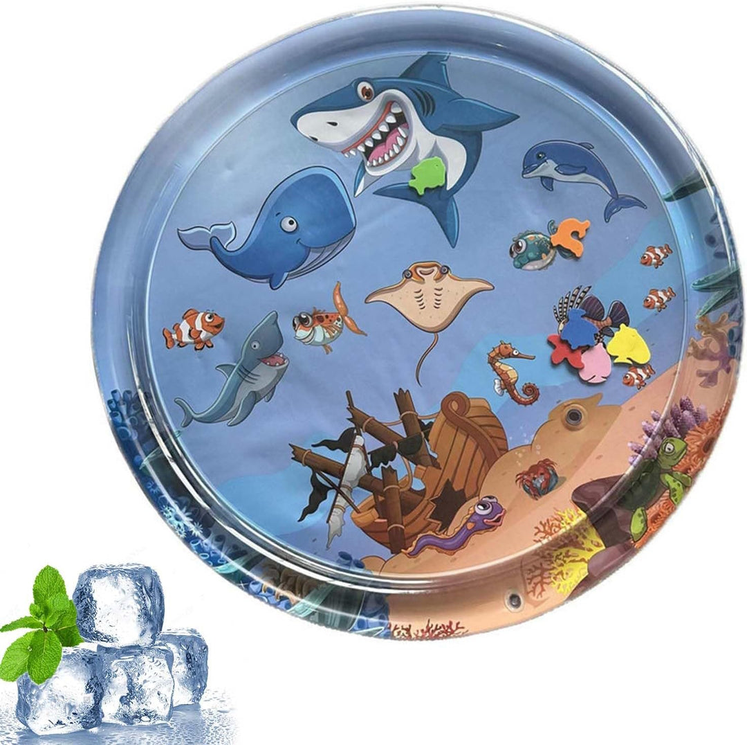 Wasser-Spielmatte für Katzen | Interaktive Katzenmatte mit Fischmotiven | Kühlende Spielmatte aus PVC