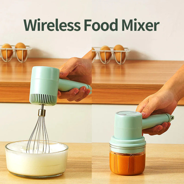 Cordless hand mixer | 3 speeds | Rechargeable | Stainless steel beaters