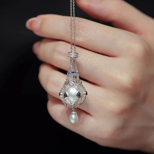 Edelstein-Glamour Verstellbare Perlenkette