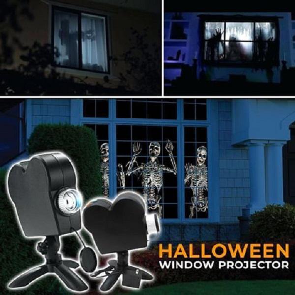 Halloween Projektor mit Leinwand &amp; Stativ | 3D Holografische LED-Projektion | Wetterfest | Für Halloween &amp; Weihnachten