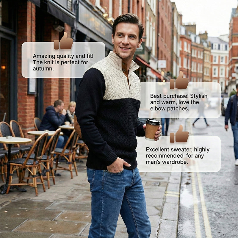 Herren Pullover | Knopfleiste mit Farbblockdesign &amp; lockerer Passform für Alltag und kühle Tage
