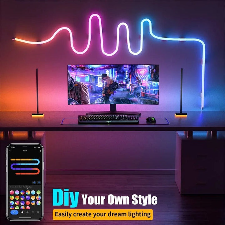 Bande LED néon flexible | Wi-Fi/App &amp; télécommande | Mode musique (11) &amp; 120+ animations pour ambiance de la pièce