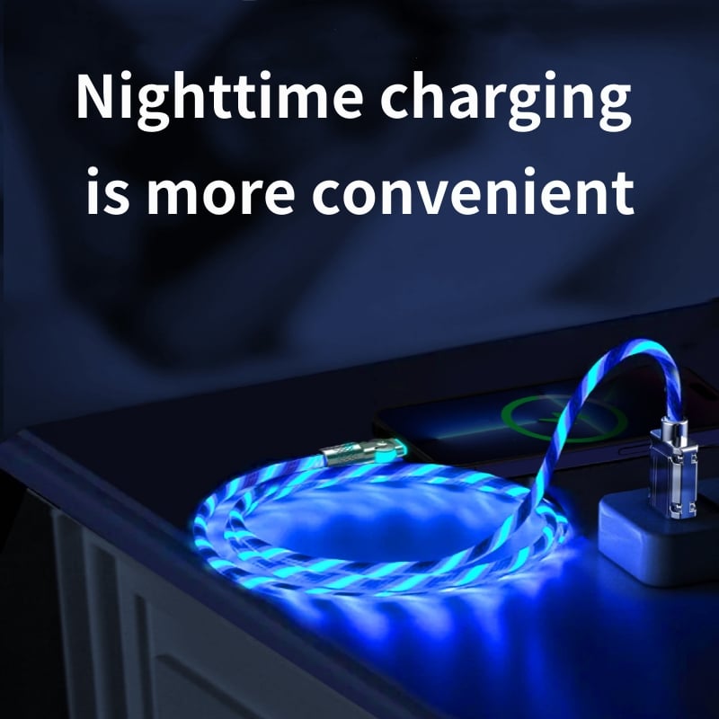 Câble de charge rapide avec effet lumineux LED | Connecteur pivotant à 540° | Câble USB avec charge rapide