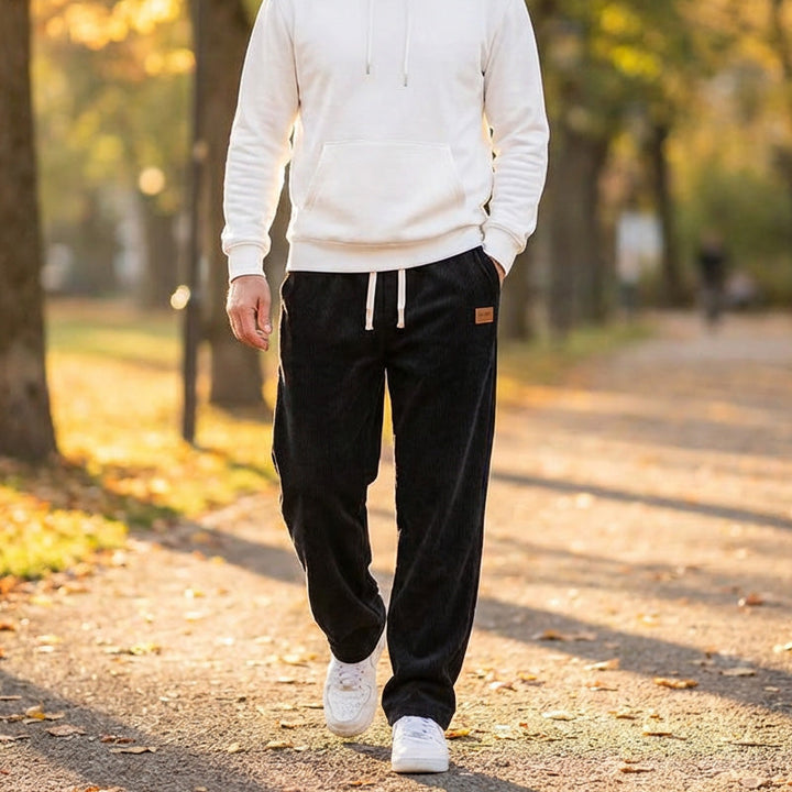 Herren Cordhose | Gerade geschnittene Winterhose mit verstellbarem Bund und optional wärmender Fütterung
