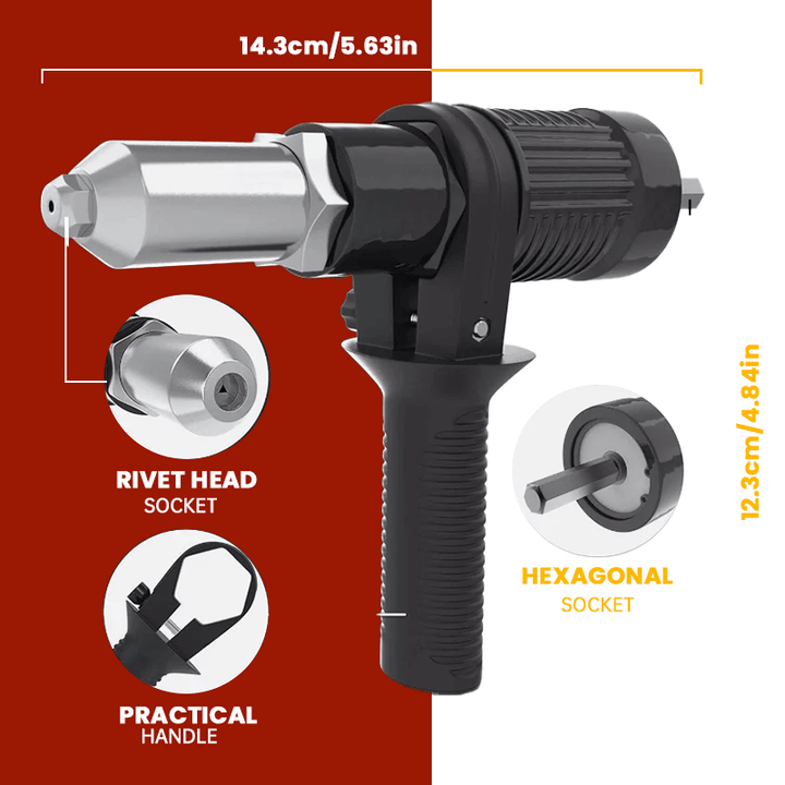 Nietadapter für Akkuschrauber | 14 mm Sechskant Blindniet-Werkzeug | Kraftsparend, Präzise &amp; Ergonomisch für Profi-Anwendungen
