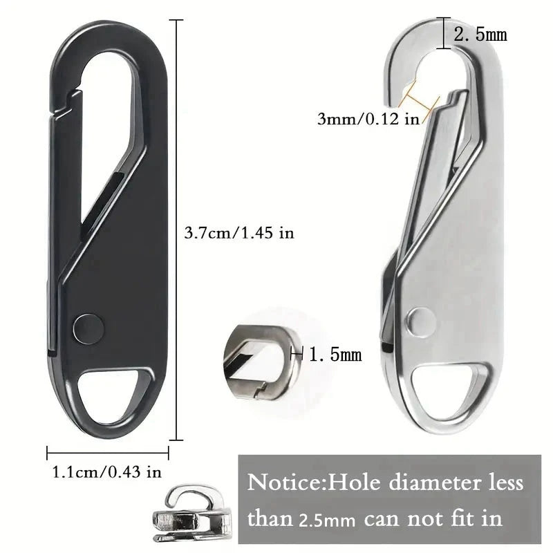 Zipper repair clip made of metal – GripFixPro for jackets, suitcases &amp; backpacks | Mounted in seconds without tools | 5+5 set