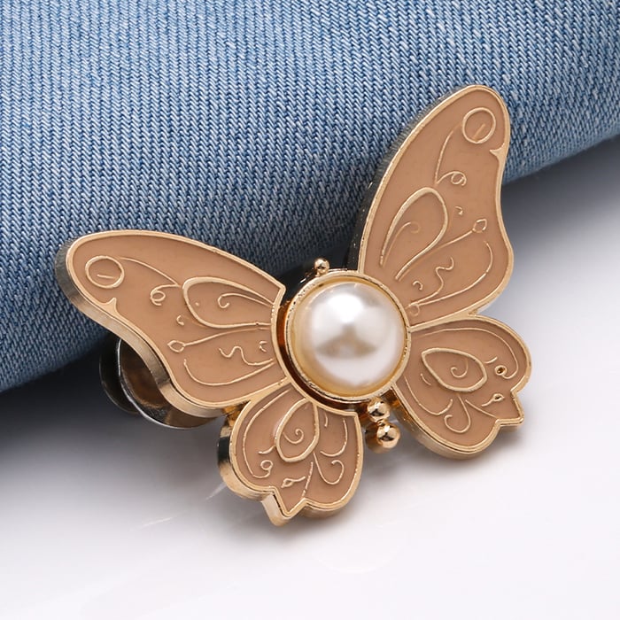 Clip per abbigliamento con design a farfalla per vita e fissaggio bottoni | Senza cuciture, chiusura resistente | Riutilizzabile e antiruggine | 4,1 cm | 7 colori