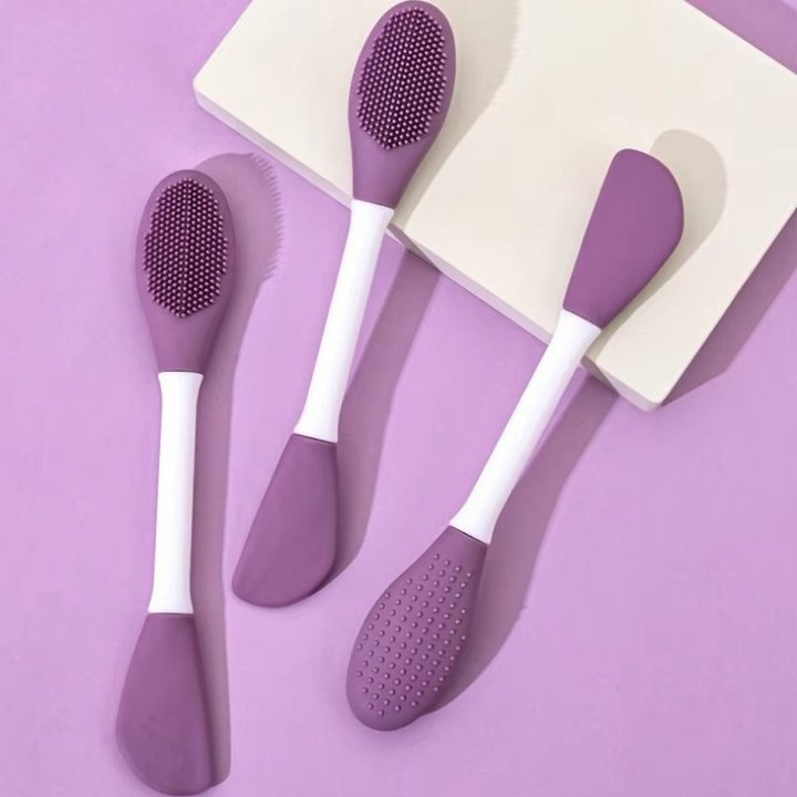 Silicone face mask brush 2-in-1 | Mask applicator + spatula | Hygienic application without fingers | Easy to clean