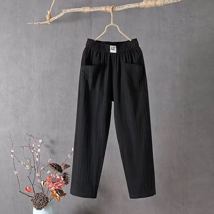 High Waist Damen Freizeithose mit Stretch-Bund &amp; Taschen | Bequeme, elastische Jogginghose für Alltag, Sport &amp; Yoga