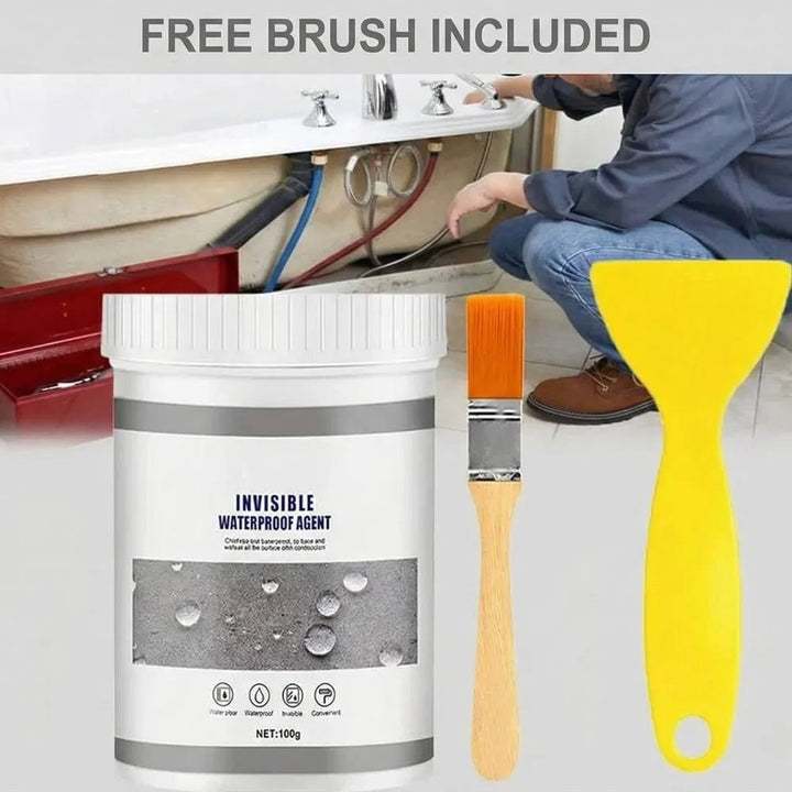 Revêtement transparent étanche 500 g | Stoppe fuites flexible pour joints et fissures | Résistant aux UV, pluie et chaleur | Avec pinceau + spatule