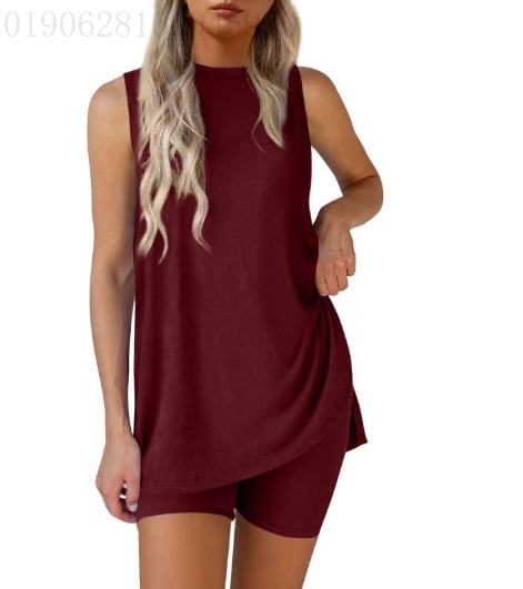 Damen Lounge-Set 2-teilig | Lockeres Oberteil &amp; figurbetonte Shorts | Atmungsaktives Freizeit-Set für Sommer &amp; Alltag