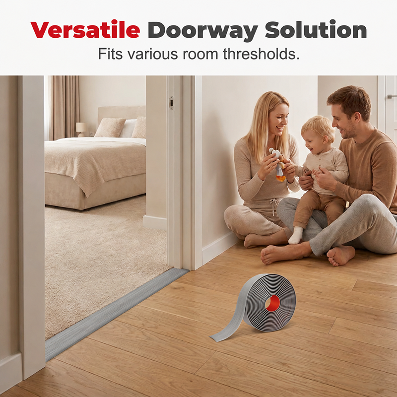 Selbstklebende Bodenübergangsleiste | Flexible PVC Übergangsleiste für Türschwellen &amp; Bodenübergänge | GlideSeal