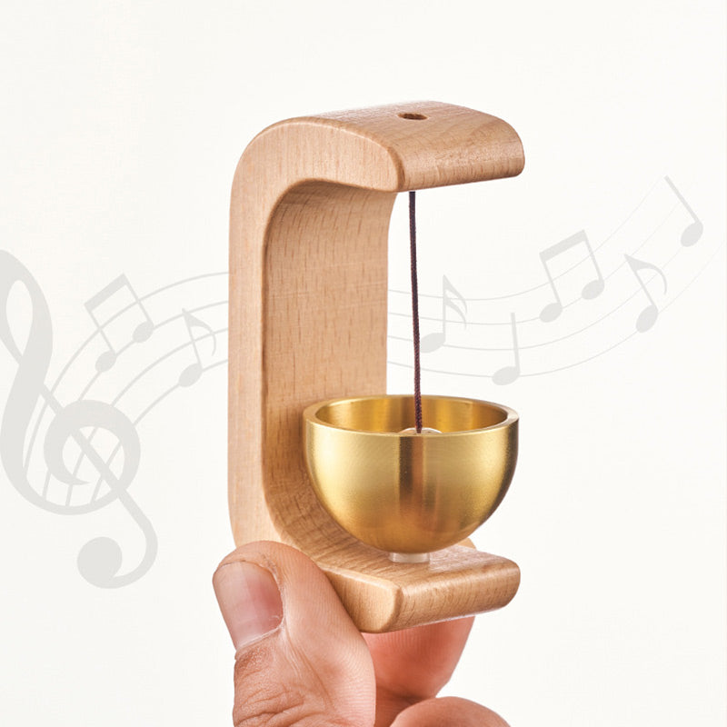 Campanello magnetico in noce/faggio | Dolce melodia “reset” all’apertura | Senza attrezzi su metallo | 2,5×4×7,5 cm