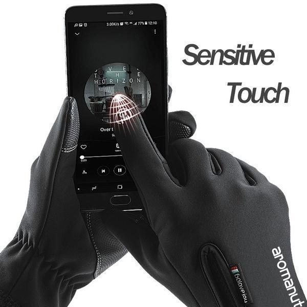 Thermohandschuhe wasserdicht mit Touchscreen-Funktion | Warme Fahrradhandschuhe mit rutschfestem Griff für Radfahren und Laufen