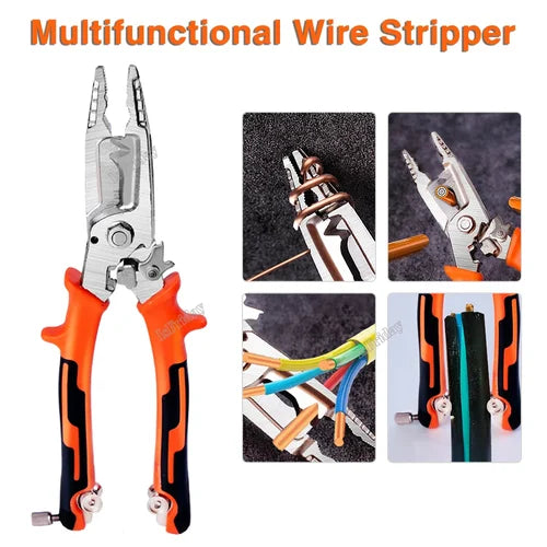 10-in-1 wire stripper | Heat-treated alloy steel | For copper &amp; aluminum, fast cutting, ergonomic PVC handles