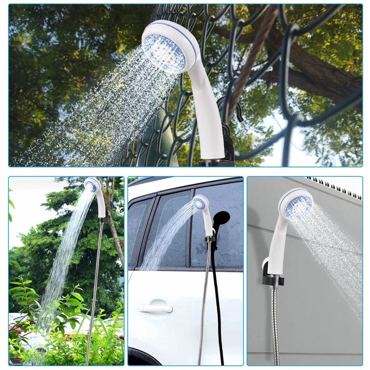 Kompakte Campingdusche mit Akku &amp; 1-Knopf-Bedienung | 4–5 L/min Wasserfluss | USB-aufladbar 2200 mAh | Für Camping, Auto &amp; Haustiere