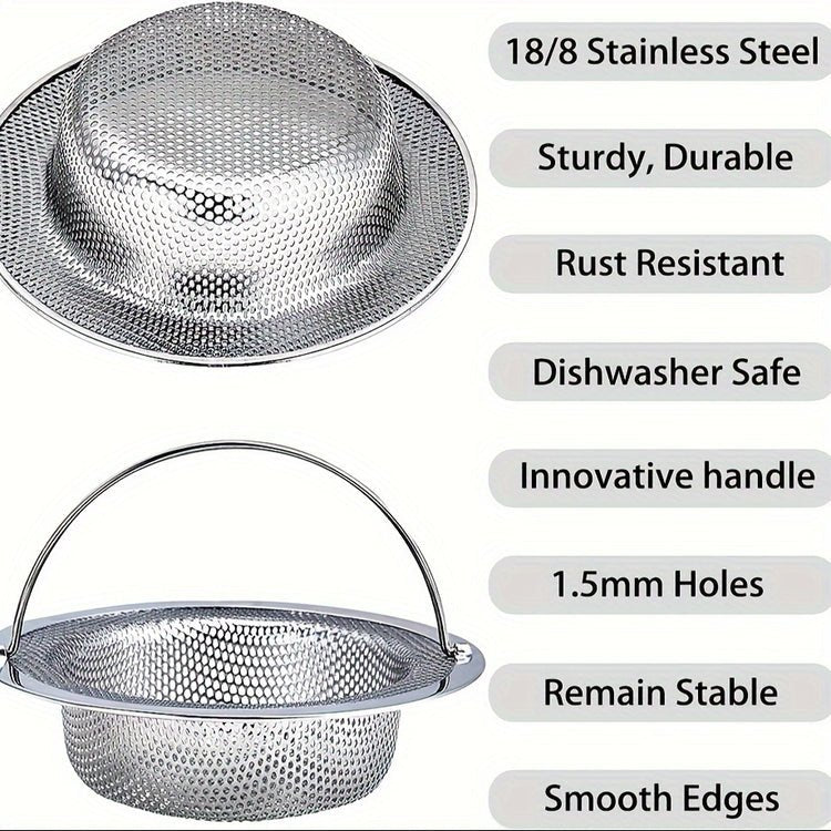 Drain filter with fine mesh &amp; handle – FlowGuardPro against clogs | Universal for sink, shower &amp; tub | Dishwasher safe