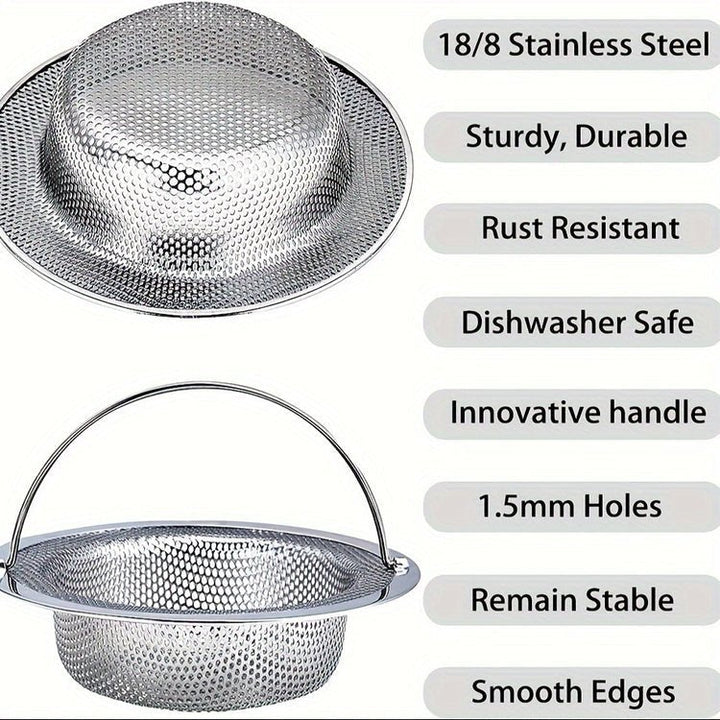 Drain filter with fine mesh &amp; handle – FlowGuardPro against clogs | Universal for sink, shower &amp; tub | Dishwasher safe