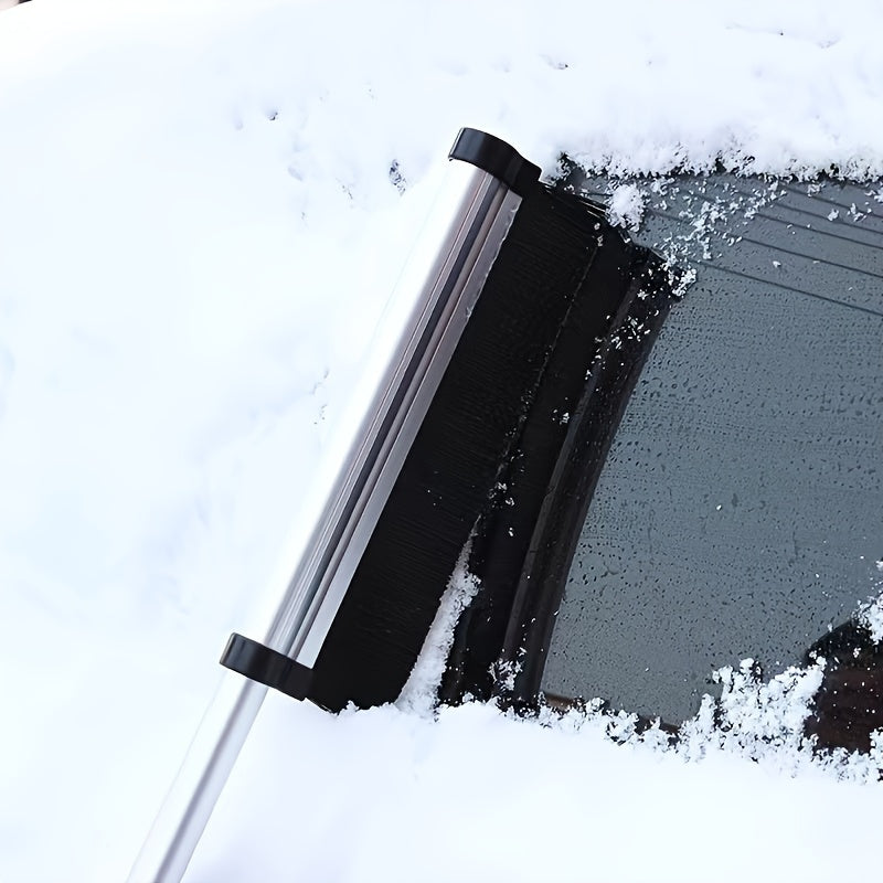 Ausziehbarer Auto-Schneebesen mit Eiskratzer | Teleskop-Schneebürste zur Entfernung von Schnee und Eis auf Fahrzeugscheiben