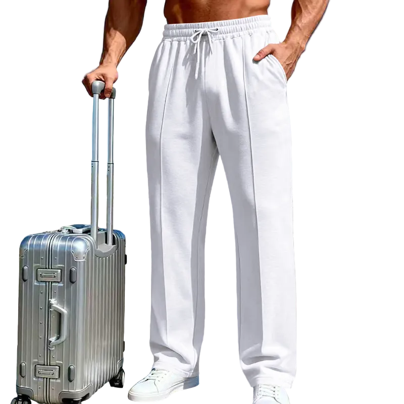 Herren Stretch-Hose mit geradem Bein | Atmungsaktive Freizeithose mit Relax-Fit, Kordelzug und Seitentaschen