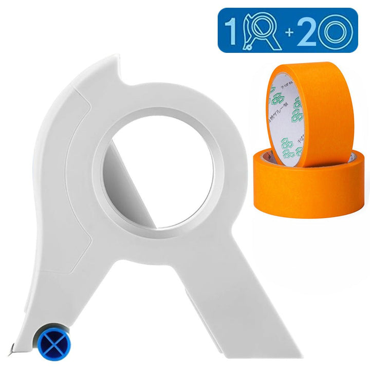 Malerkrepp-Applikator mit Cutter | saubere, gerade Farbkanten in einem Zug | inkl. 2 Rollen Tape | für Wände, Decken &amp; Möbel