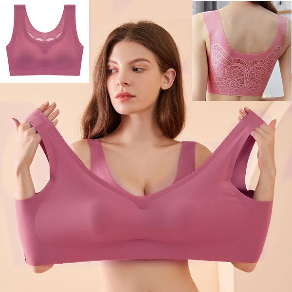 Damen Plus-Size Komfort-BH ohne Bügel | Kühler Soft-BH mit glatter Passform | Größen M-7XL