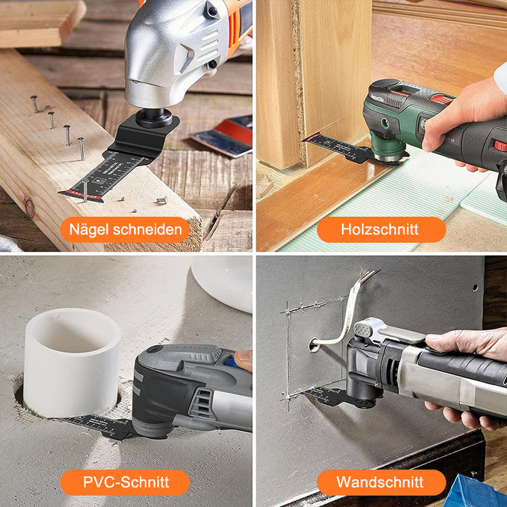 Oszillierende Multitool Sägeblätter 20er Set | Gebogene Kante für präzise Tauchschnitte | Holz, Kunststoff, Weichmetall | Universal kompatibel
