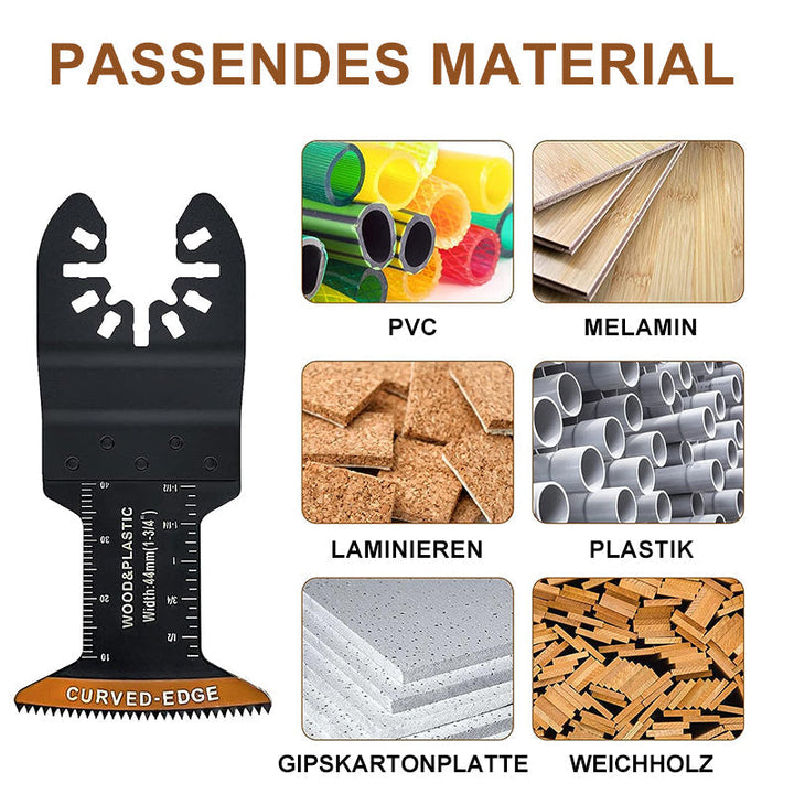 Oszillierende Multitool Sägeblätter 20er Set | Gebogene Kante für präzise Tauchschnitte | Holz, Kunststoff, Weichmetall | Universal kompatibel