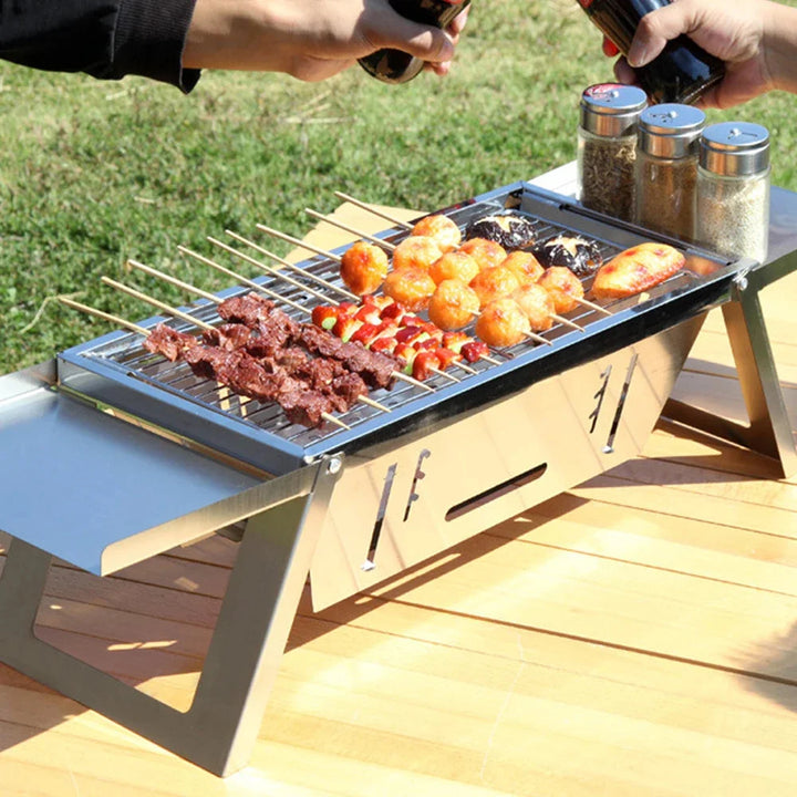 CampGrill – Trojstupňový výškovo nastaviteľný BBQ gril s taškou na prenášanie