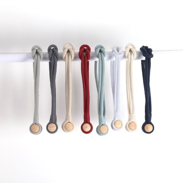 Vorhangbinder Wraps – rutschfester Halt ohne Bohren | Drehen &amp; wickeln in Sekunden | Für schwere &amp; leichte Vorhänge | 3+3 Set