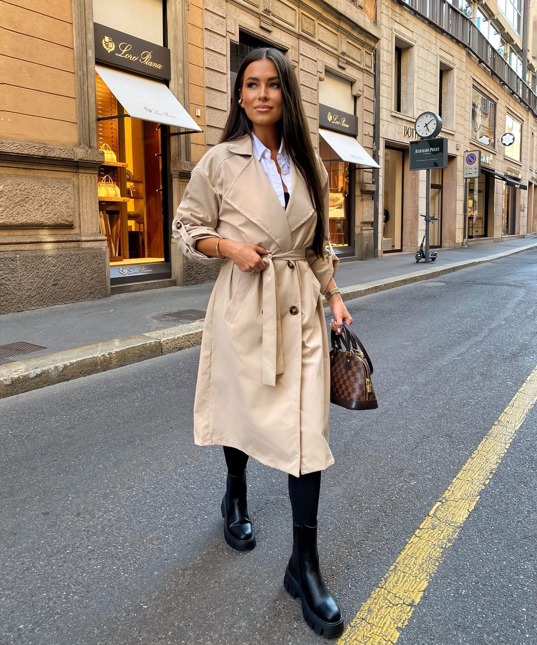 Damen Trenchcoat | Leichter Übergangsmantel mit umkrempelbaren Ärmeln