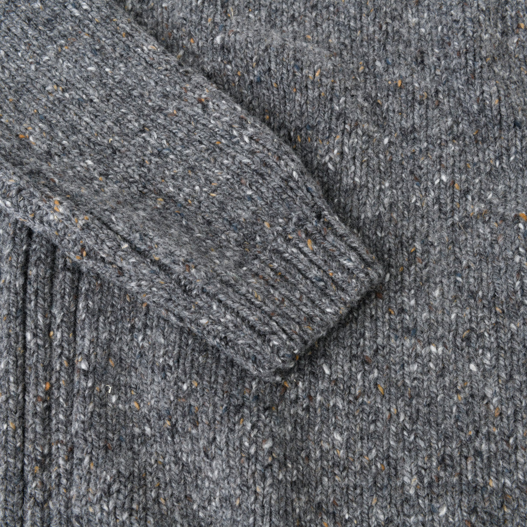 Herren Pullover | Rundhalspullover mit geradem Schnitt und melierter Donegal-Optik