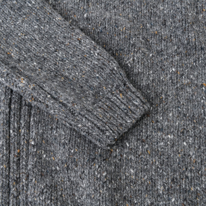 Herren Pullover | Rundhalspullover mit geradem Schnitt und melierter Donegal-Optik