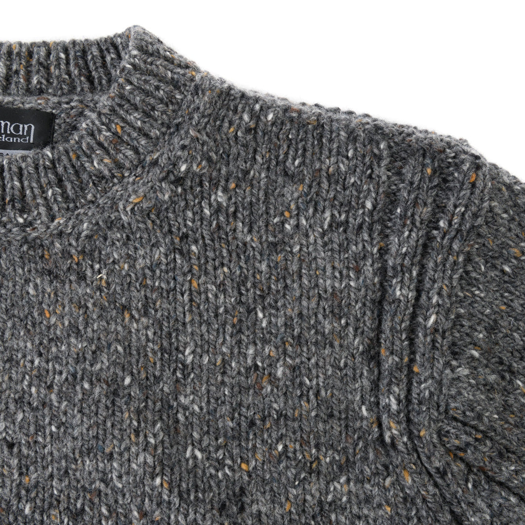 Herren Pullover | Rundhalspullover mit geradem Schnitt und melierter Donegal-Optik