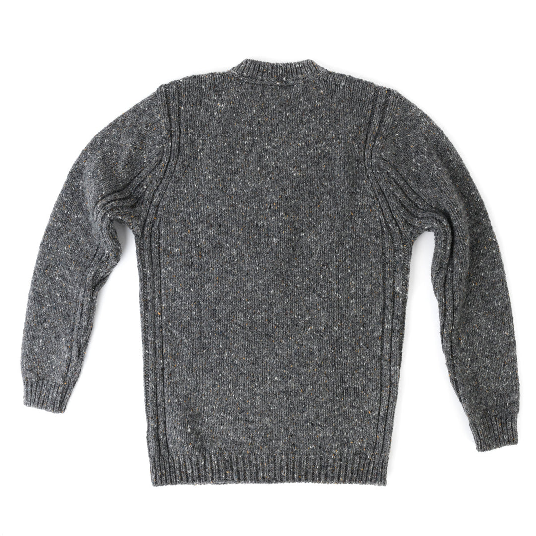 Herren Pullover | Rundhalspullover mit geradem Schnitt und melierter Donegal-Optik