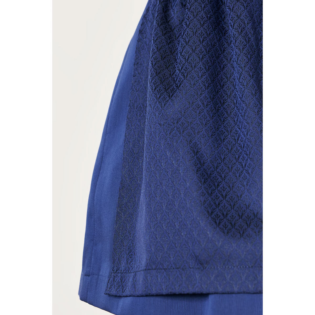 Damen Dirndl Blau | Midi Samtdirndl mit Balkonett-Ausschnitt, Reißverschluss und 60 cm Rocklänge