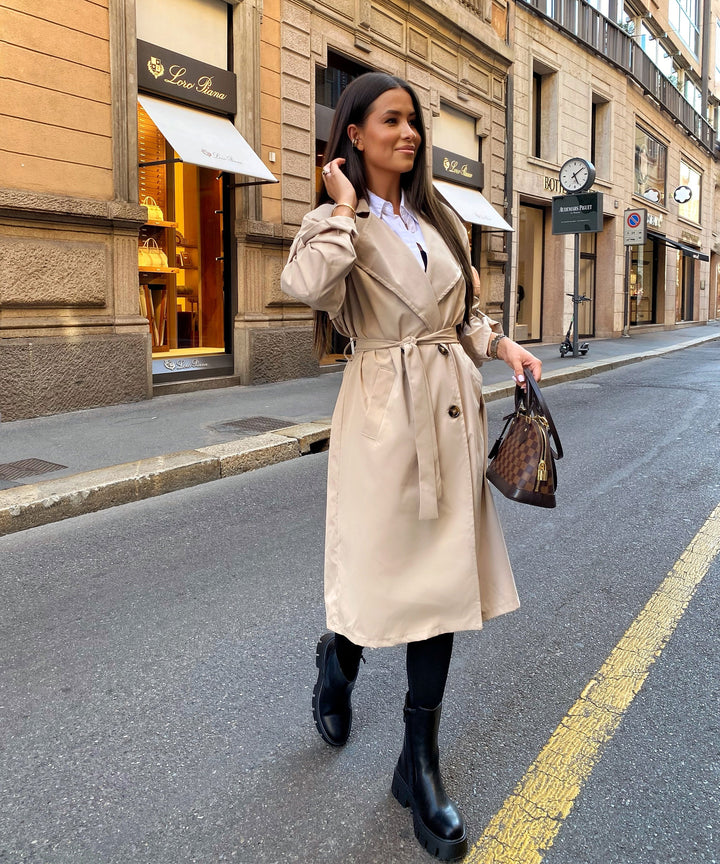 Damen Trenchcoat | Leichter Übergangsmantel mit umkrempelbaren Ärmeln